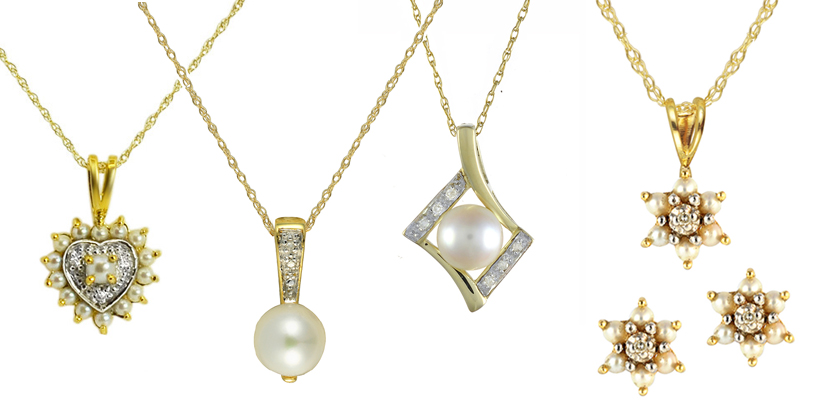 ivy gems pearl birthstone pendants necklaces