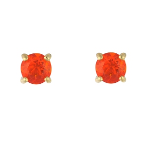 Fire Opal Gold Stud Earrings