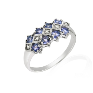 Ivy Gems 9ct White Gold Tanzanite and Diamond Ring Sizes L - Q -  52% OFF RRP