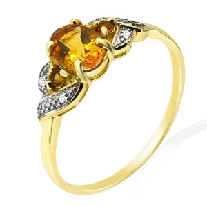 Ivy Gems 9ct Yellow Gold Citrine and Diamond Dress Ring   Sizes L. M, N, P  - 46-61% off rrp